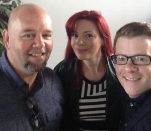 Laura with James Perry and Jason Carter.