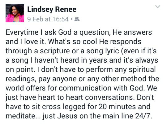 Lindsey Renee on Prayer and Gods Voice 1